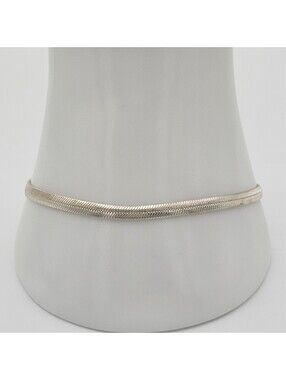IBB 925 Sterling Silver Herringbone Chain Bracelet 7.5" Flat Silver Jewelry